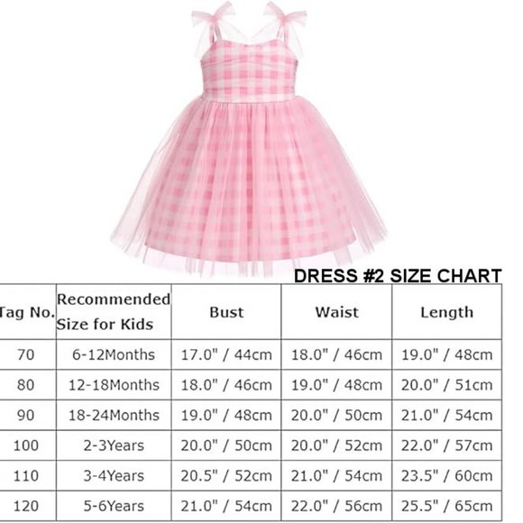 NWT Adorable Barbie Costume Movie Pink Gingham Plaid Baby Romper & Girls… - Picture 9 of 16